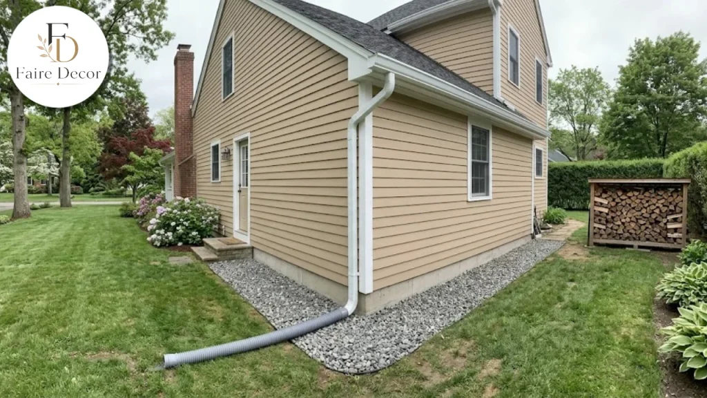 Home exterior with drainage and gravel strip to prevent termites