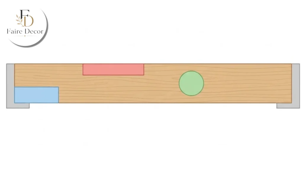 Diagram of allowed notch and hole zones on a floor joist