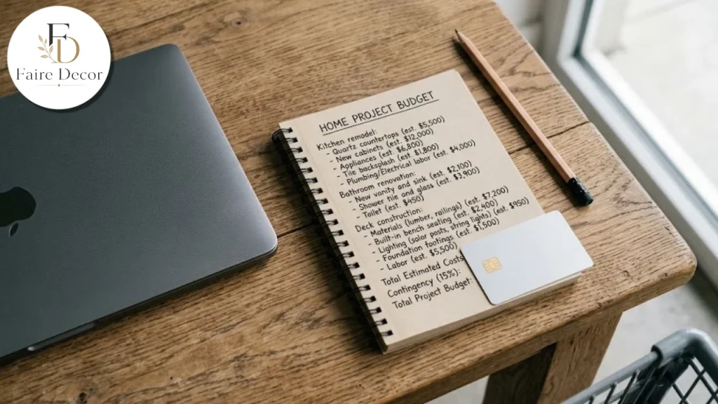 Planning a home project budget with a credit card