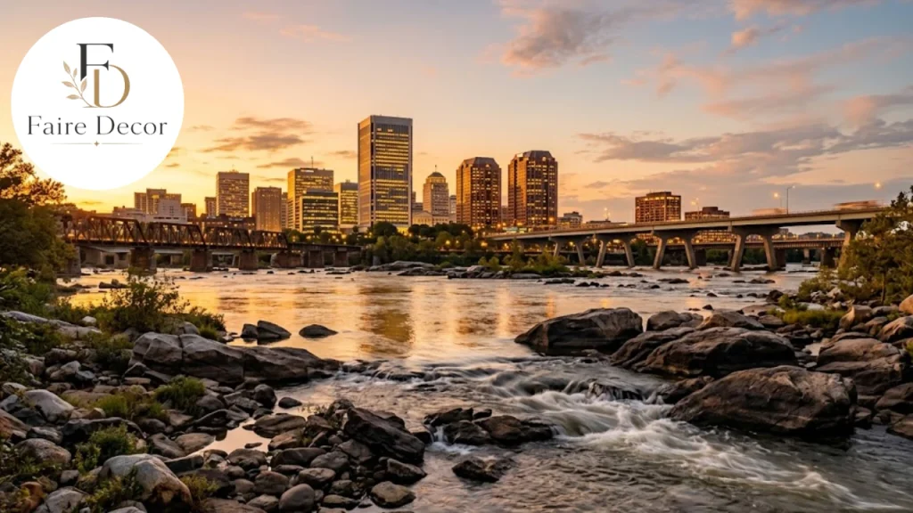 Richmond, Virginia (RVA) skyline over the James River
