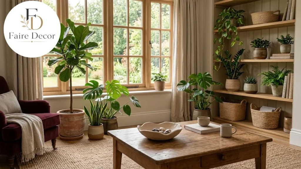 Repotting a houseplant into a pot with drainage holes